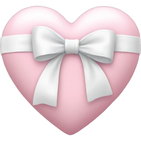 Pastel pink heart with white bow emoji
