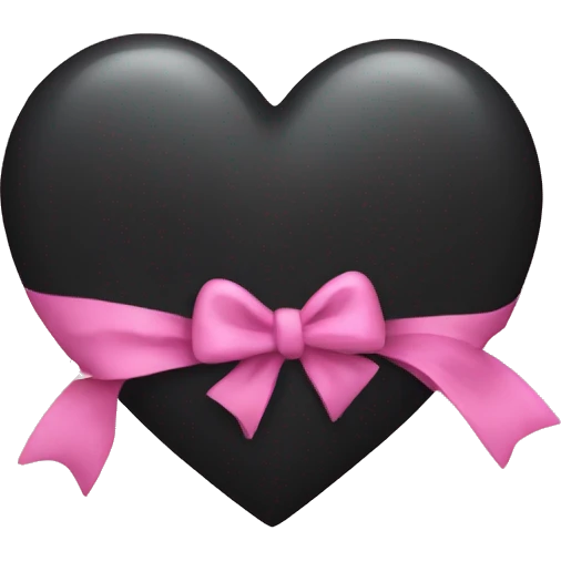 black heart with pink bow emoji