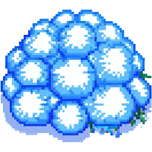 a pixel art cloud, retro video game style emoji