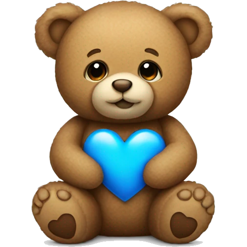 Teddy bear with a blue heart emoji