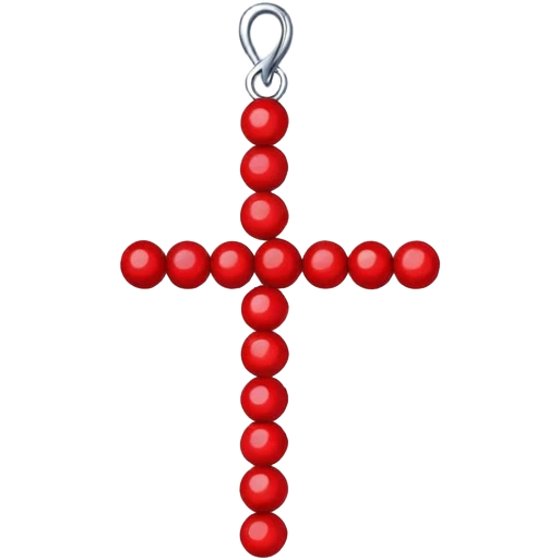 10 beads with cross red  emoji