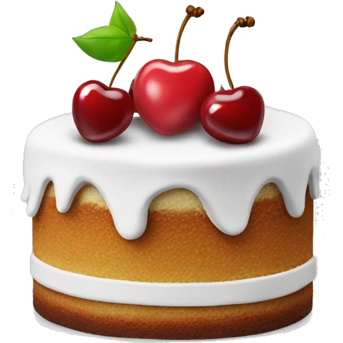 Cake silver heart shape with cherry on top emoji