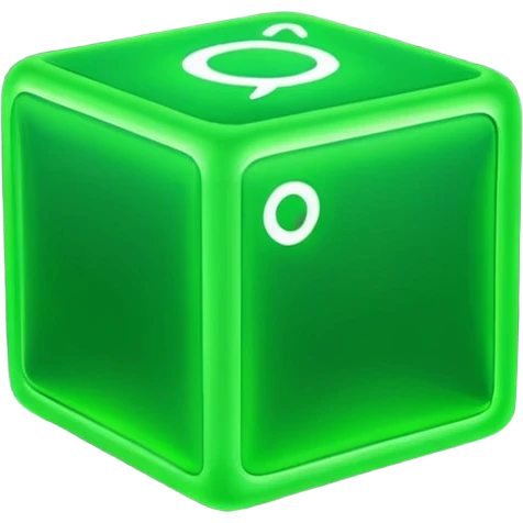 green neon cube light emoji