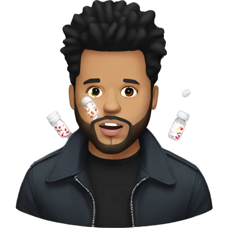 The Weeknd taking pills emoji