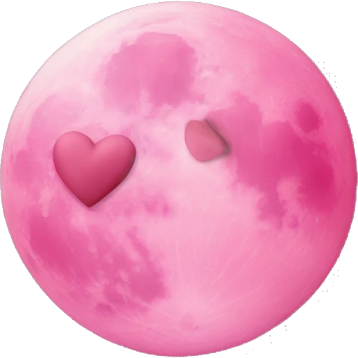 Pink moon with a heart on it emoji