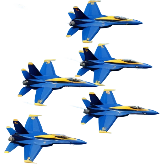 four US Navy Blue Angels f/a-18s flying in diamond formation emoji