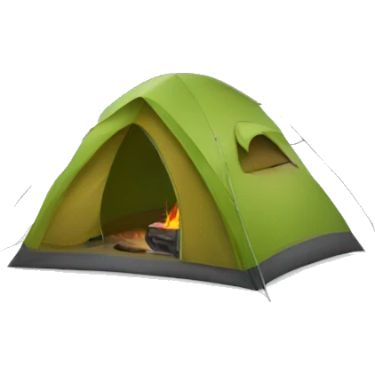 person camping in winter with snow background emoji