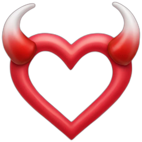 Red heart frame with horns emoji