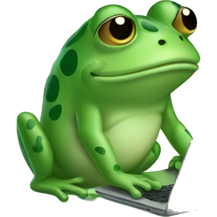 Cute frog working hard emoji