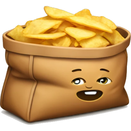 Chipsbag with a face emoji