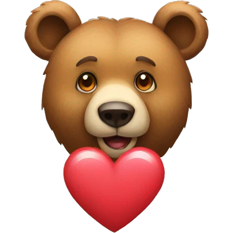 A bear with a heart on its neck emoji