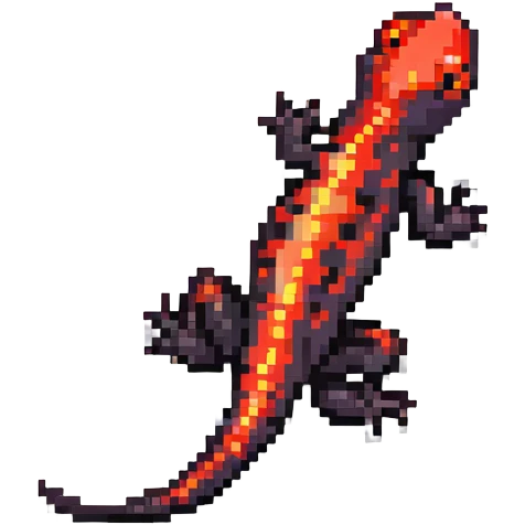 red-spotted salamander with black body and bright red spots emoji
