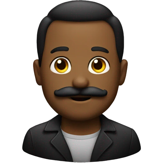 homme noir avec une petite moustache emoji