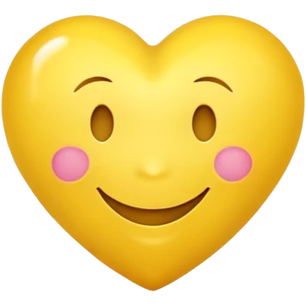 yellow heart with a smiley face emoji