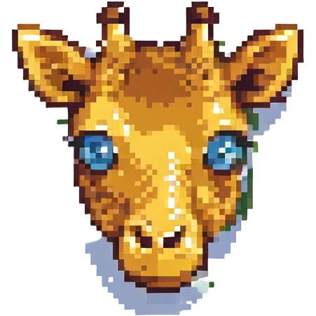 giraffe face, pixel art style emoji
