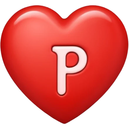 Сердце с буквой Р внутри emoji