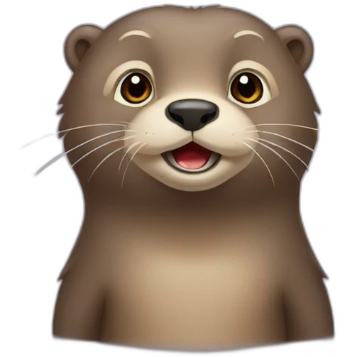 Loutre sur un ours emoji