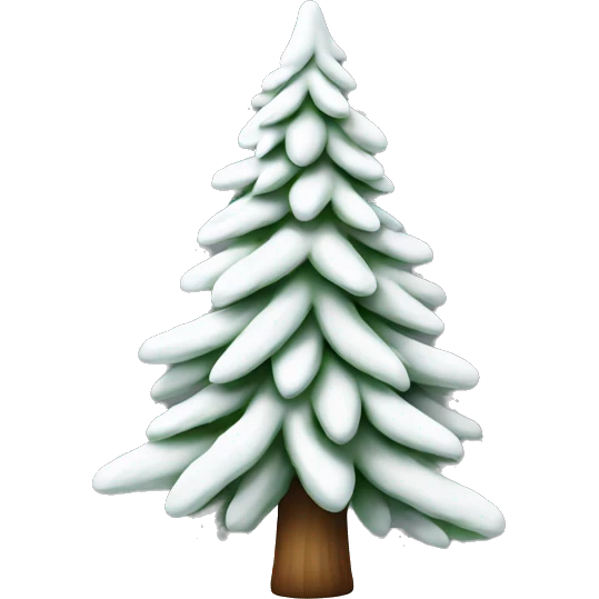  actual white fir christmas tree isolated.  emoji
