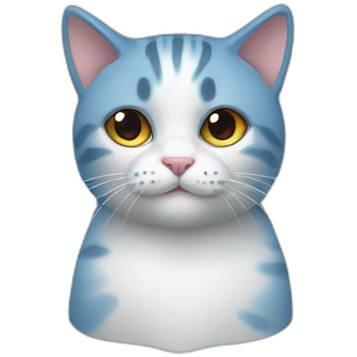 Cat blue emoji