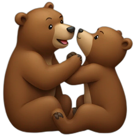 Brown bear giving a kiss emoji