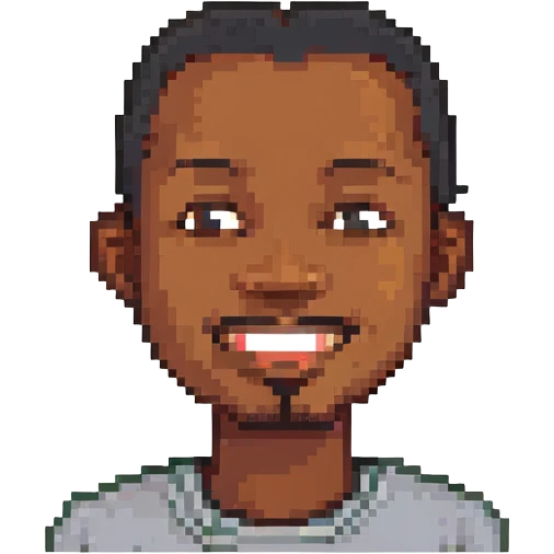Black man with a friendly expression emoji
