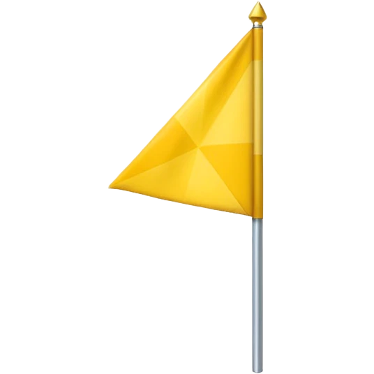 Make a yellow colour triangular flag emoji spreading upward emoji