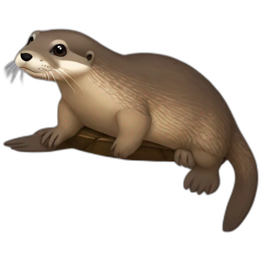 Loutre sur une tortue emoji