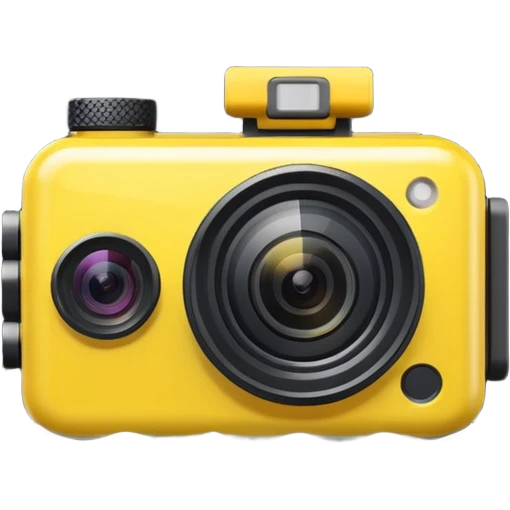 action camera object icon, small compact camera, wide lens, waterproof case, 3D cartoon, mobile game icon style, centered, clean background, no text, no watermark
  emoji