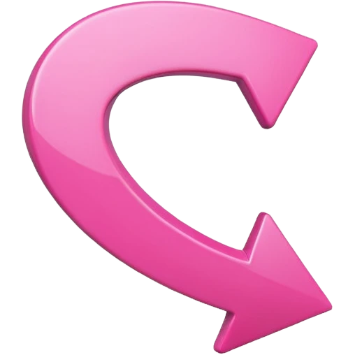 Pink curved go back arrow emoji