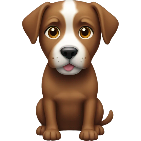 Dog with a brown body and white face  emoji