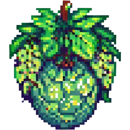 a single green grape, pixel art style emoji