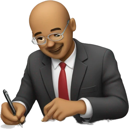 Man signing a document emoji