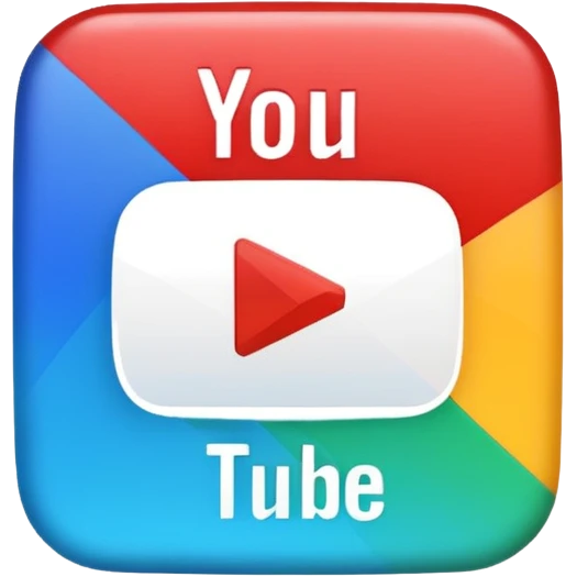 YouTube logo, playful and fun emoji