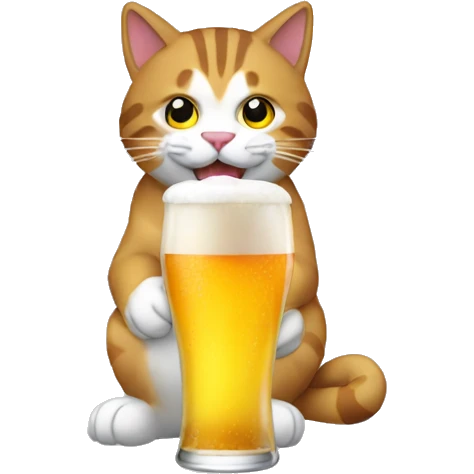 Gato tomando cerveza emoji