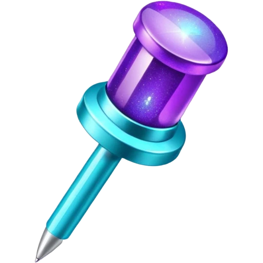 glitter purple and cian pin office emoji