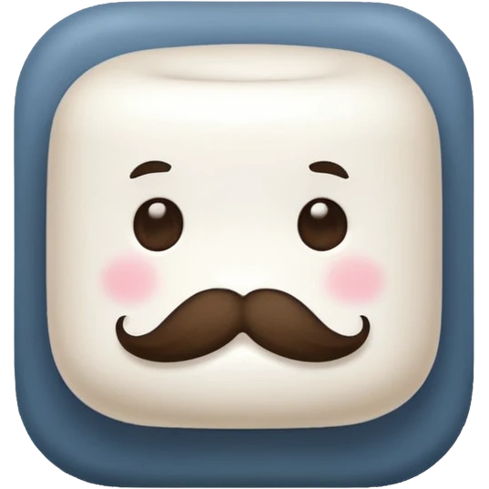 mustached marshmallow emoji