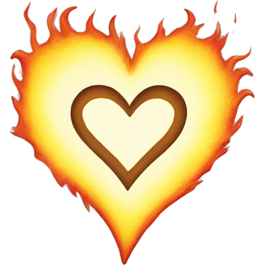 white heart with fire around it emoji