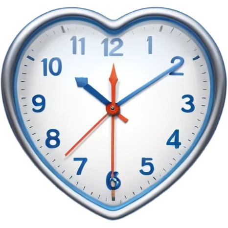 blue heart with a white clock emoji