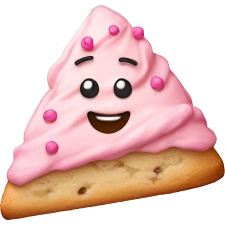 triangular scone with pink frosting  emoji