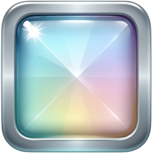 Sparkly glossy Pastel silver glass square emoji