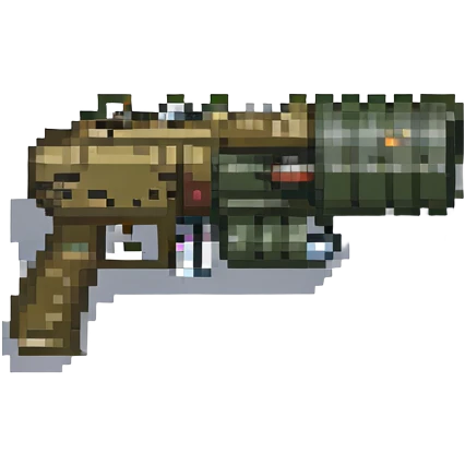 Call of Duty under barrel grenade launcher, pixel art, compact and tactical, no text emoji