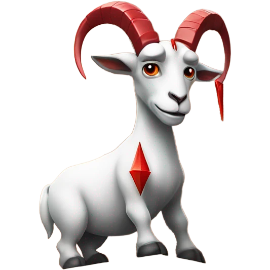 Goat Devil with red tipped horns standing on pyramidal pillar  emoji