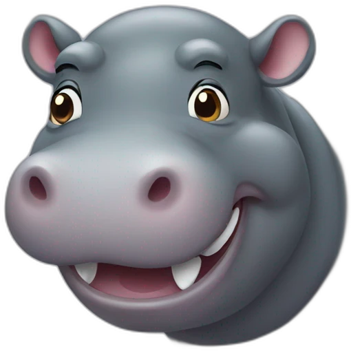 Smiling hippo emoji