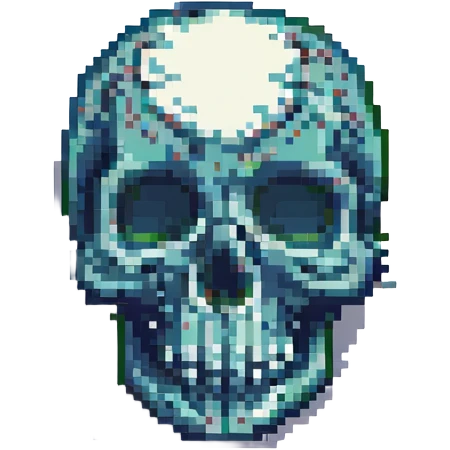 skull, pixel art style emoji