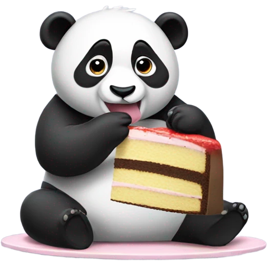 Panda eating cake emoji