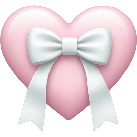 Pastel pink heart with white bow emoji