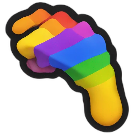 Pride flag claw emoji