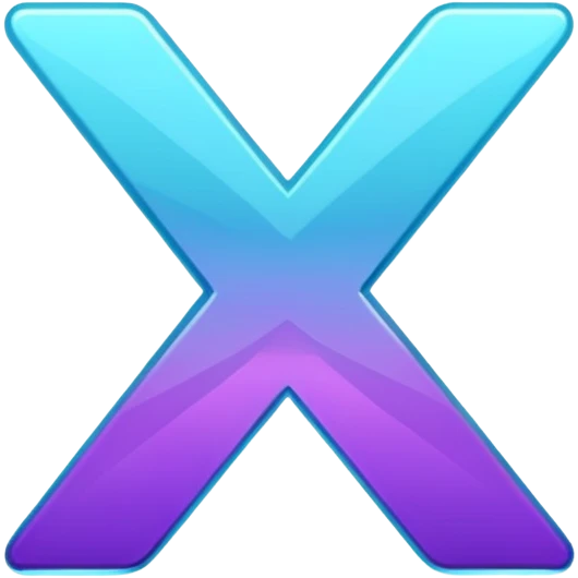 Purple and Cian symbol X twitter emoji