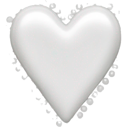 white heart with white pearls emoji
