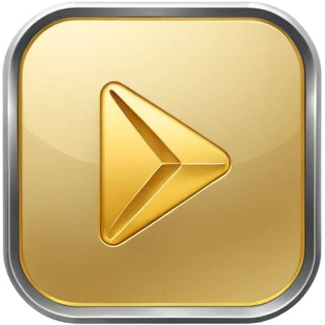 golden play button with silver edges emoji